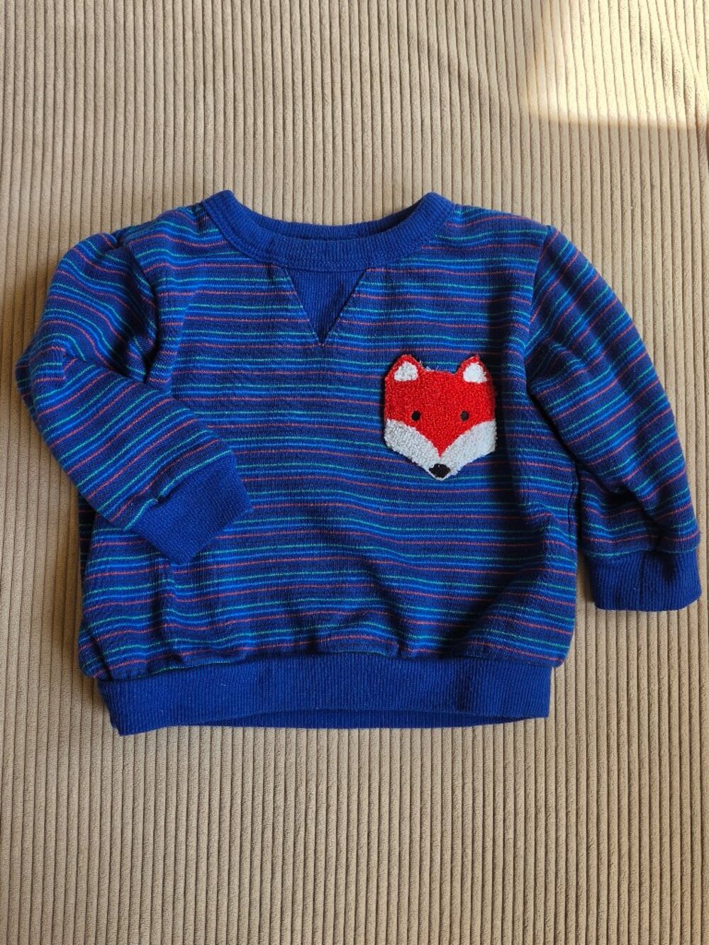 Baby Fox Striped Crewneck Sweater - 6mos